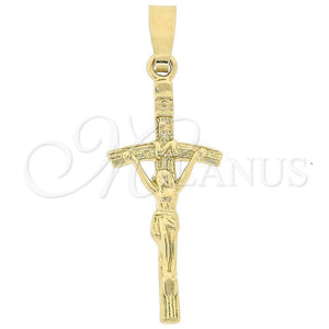 Dije Religioso 5.192.020 Oro Laminado, Diseño de Crucifijo, Pulido, Tono Dorado