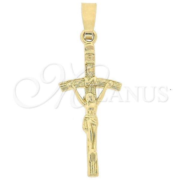 Dije Religioso 5.192.020 Oro Laminado, Diseño de Crucifijo, Pulido, Tono Dorado