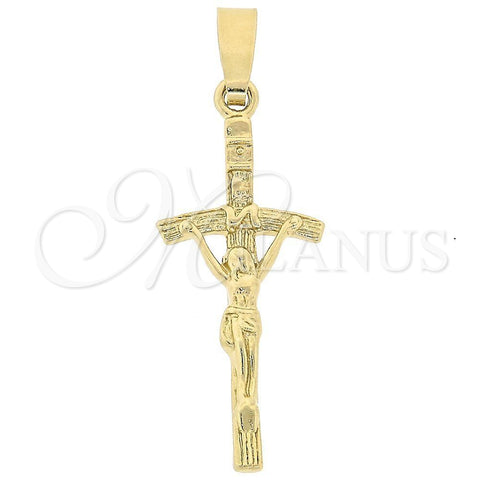 Dije Religioso 5.192.020 Oro Laminado, Diseño de Crucifijo, Pulido, Tono Dorado