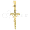 Dije Religioso 5.192.020 Oro Laminado, Diseño de Crucifijo, Pulido, Tono Dorado