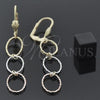Arete Largo 5.075.011 Oro Laminado, Diamantado, Tres Tonos