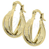 Argolla Pequeña 5.156.012 Oro Laminado, Diseño de Torcido, Diamantado, Tono Dorado