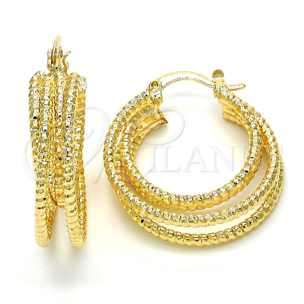 Argolla Pequeña 02.96.0032 Oro Laminado, Diamantado, Tono Dorado