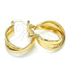Argolla Pequeña 02.96.0026.20 Oro Laminado, Diamantado, Tono Dorado