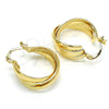 Argolla Pequeña 02.96.0026.20 Oro Laminado, Diamantado, Tono Dorado