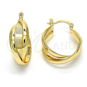 Argolla Pequeña 02.96.0026.20 Oro Laminado, Diamantado, Tono Dorado