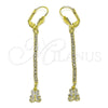 Arete Largo 5.069.001 Oro Laminado, Diseño de Osito, con Blanca Cristal, Diamantado, Tono Dorado