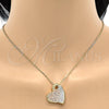 Dije Elegante 5.181.022 Oro Laminado, Diseño de Corazón, Diamantado, Tres Tonos