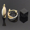 Argolla Pequeña 02.142.0016 Oro Laminado, Diseño de Torcido, Diamantado, Tres Tonos