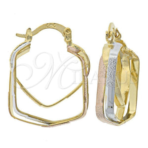 Argolla Mediana 02.96.0073 Oro Laminado, Diamantado, Tres Tonos