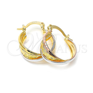 Argolla Pequeña 5.157.025 Oro Laminado, Diamantado, Tres Tonos