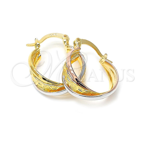 Argolla Pequeña 5.157.025 Oro Laminado, Diamantado, Tres Tonos