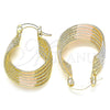 Argolla Pequeña 5.158.010.20 Oro Laminado, Diseño de Torcido, Diamantado, Tres Tonos