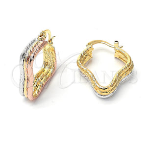Argolla Mediana 5.158.039 Oro Laminado, Diseño de Ãrbol, Diamantado, Tres Tonos