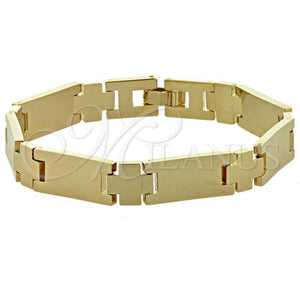 Pulsera Solida 03.63.0524 Oro Laminado, Pulido, Tono Dorado (10 MM Thickness, 8 Inches Length)