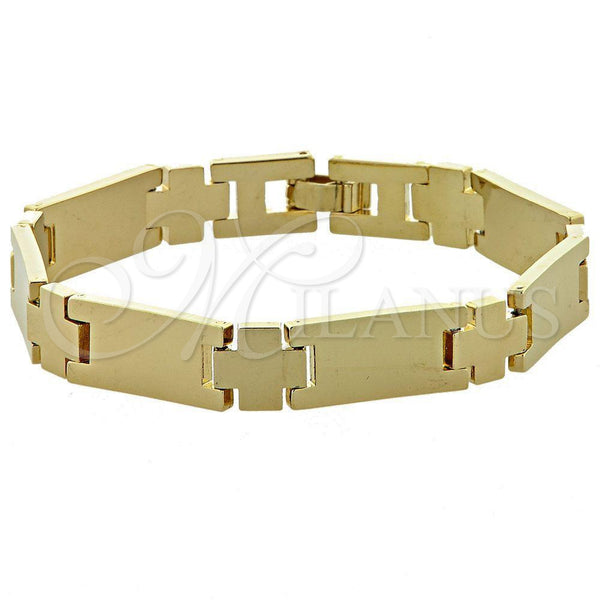 Pulsera Solida 03.63.0524 Oro Laminado, Pulido, Tono Dorado (10 MM Thickness, 8 Inches Length)