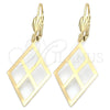 Arete Colgante 5.088.012 Oro Laminado, Diseño de File, Pulido, Tono Dorado