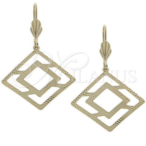 Arete Colgante 5.088.008 Oro Laminado, Diseño de Diamante, Diamantado, Tono Dorado
