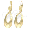 Arete Colgante 5.076.005 Oro Laminado, Pulido, Tono Dorado