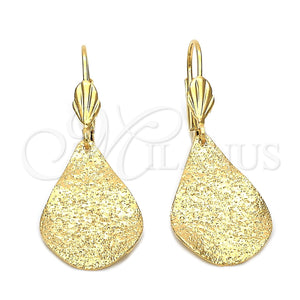 Arete Colgante 5.103.014 Oro Laminado, Diseño de Gota, Mate, Tono Dorado