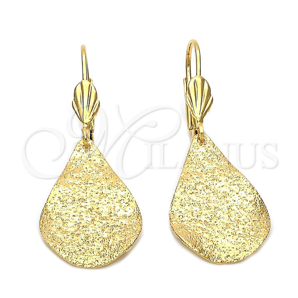 Arete Colgante 5.103.014 Oro Laminado, Diseño de Gota, Mate, Tono Dorado
