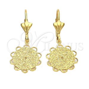 Arete Colgante 5.081.015 Oro Laminado, Diseño de Flor, Mate, Tono Dorado