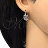 Arete Gancho Frances 5.125.001.1 Oro Laminado, Diseño de Corazón, con Amatista and Blanca Cristal, Pulido, Tono Dorado