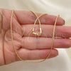 Gargantilla Basica 5.223.030.18 Oro Laminado, Diseño de Long Box, Pulido, Tono Dorado (02 MM Thickness, 18 Inches Length)