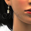 Arete Colgante 5.123.031 Oro Laminado, Diseño de Osito, Diamantado, Tono Dorado