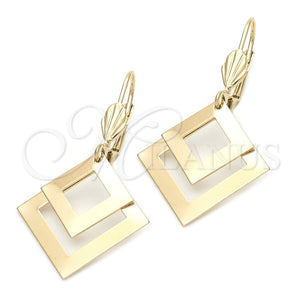 Arete Largo 5.076.012 Oro Laminado, Pulido, Tono Dorado