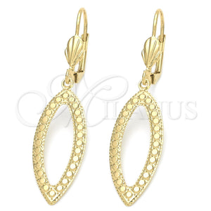 Arete Colgante 5.104.014 Oro Laminado, Diseño de Gota, Pulido, Tono Dorado