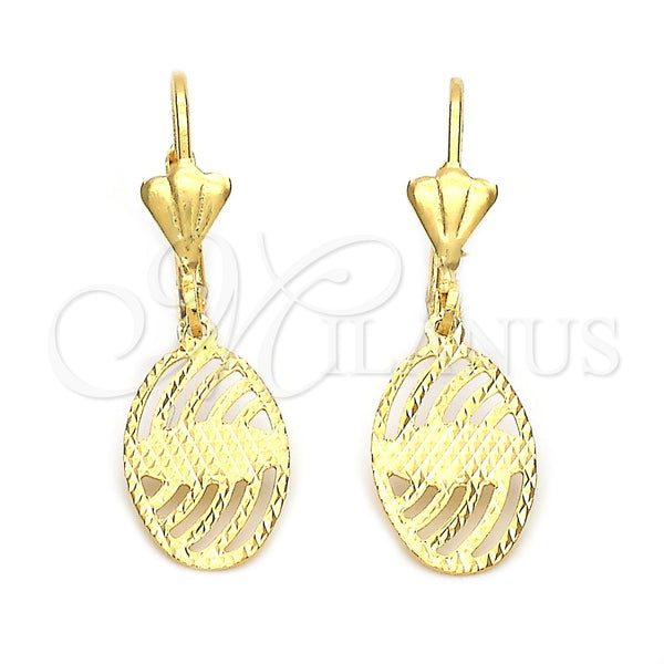 Arete Colgante 5.107.013 Oro Laminado, Diamantado, Tono Dorado