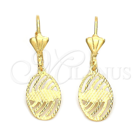 Arete Colgante 5.107.013 Oro Laminado, Diamantado, Tono Dorado