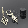 Arete Colgante 5.108.006 Oro Laminado, Diseño de File, Pulido, Tono Dorado