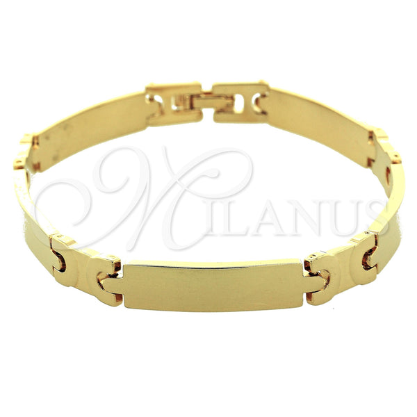 Pulsera Solida 03.63.0526 Oro Laminado, Pulido, Tono Dorado (08 MM Thickness, 8 Inches Length)