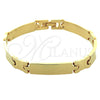 Pulsera Solida 03.63.0526 Oro Laminado, Pulido, Tono Dorado (08 MM Thickness, 8 Inches Length)