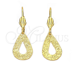 Arete Colgante 5.088.009 Oro Laminado, Diseño de Gota, Mate, Tono Dorado