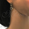 Arete Colgante 5.082.008 Oro Laminado, Diseño de Corazón, Pulido, Tono Dorado