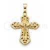 Dije Religioso 5.192.005 Oro Laminado, Diseño de Crucifijo, Diamantado, Tono Dorado
