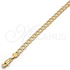 Gargantilla Basica 5.223.004.30 Oro Laminado, Diseño de Cubana Pave, Diamantado, Tono Dorado (140 Gauge, 06 MM Thickness, 30 Inches Length)