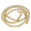 Gargantilla Basica 5.223.004.30 Oro Laminado, Diseño de Cubana Pave, Diamantado, Tono Dorado (140 Gauge, 06 MM Thickness, 30 Inches Length)