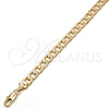 Gargantilla Basica 5.223.003.24 Oro Laminado, Diseño de Cubana Pave, Diamantado, Tono Dorado (160 Gauge, 06 MM Thickness, 24 Inches Length)