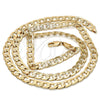 Gargantilla Basica 5.223.003.24 Oro Laminado, Diseño de Cubana Pave, Diamantado, Tono Dorado (160 Gauge, 06 MM Thickness, 24 Inches Length)