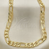 Gargantilla Basica 5.223.034.24 Oro Laminado, Diseño de Pave Figaro, Diamantado, Tono Dorado (Calibre 160, Grosor 07 MM, 24 Pulgadas de Largo)