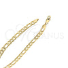 Gargantilla Basica 5.223.034.30 Oro Laminado, Diseño de Pave Figaro, Diamantado, Tono Dorado (160 Gauge, 07 MM Thickness, 30 Inches Length)