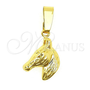 Dije Elegante 5.183.017 Oro Laminado, Diseño de Caballo, Pulido, Tono Dorado