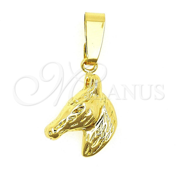 Dije Elegante 5.183.017 Oro Laminado, Diseño de Caballo, Pulido, Tono Dorado