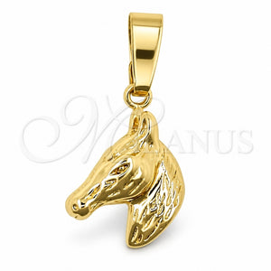 Dije Elegante 5.183.017 Oro Laminado, Diseño de Caballo, Pulido, Tono Dorado