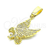 Dije Elegante 5.182.010 Oro Laminado, Diseño de Águila, Diamantado, Tono Dorado