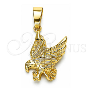 Dije Elegante 5.182.010 Oro Laminado, Diseño de Águila, Diamantado, Tono Dorado
